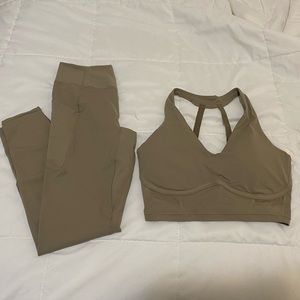 Gymshark x Whitney Simmons The Final Collection Leggings & Bra - Cement Brown